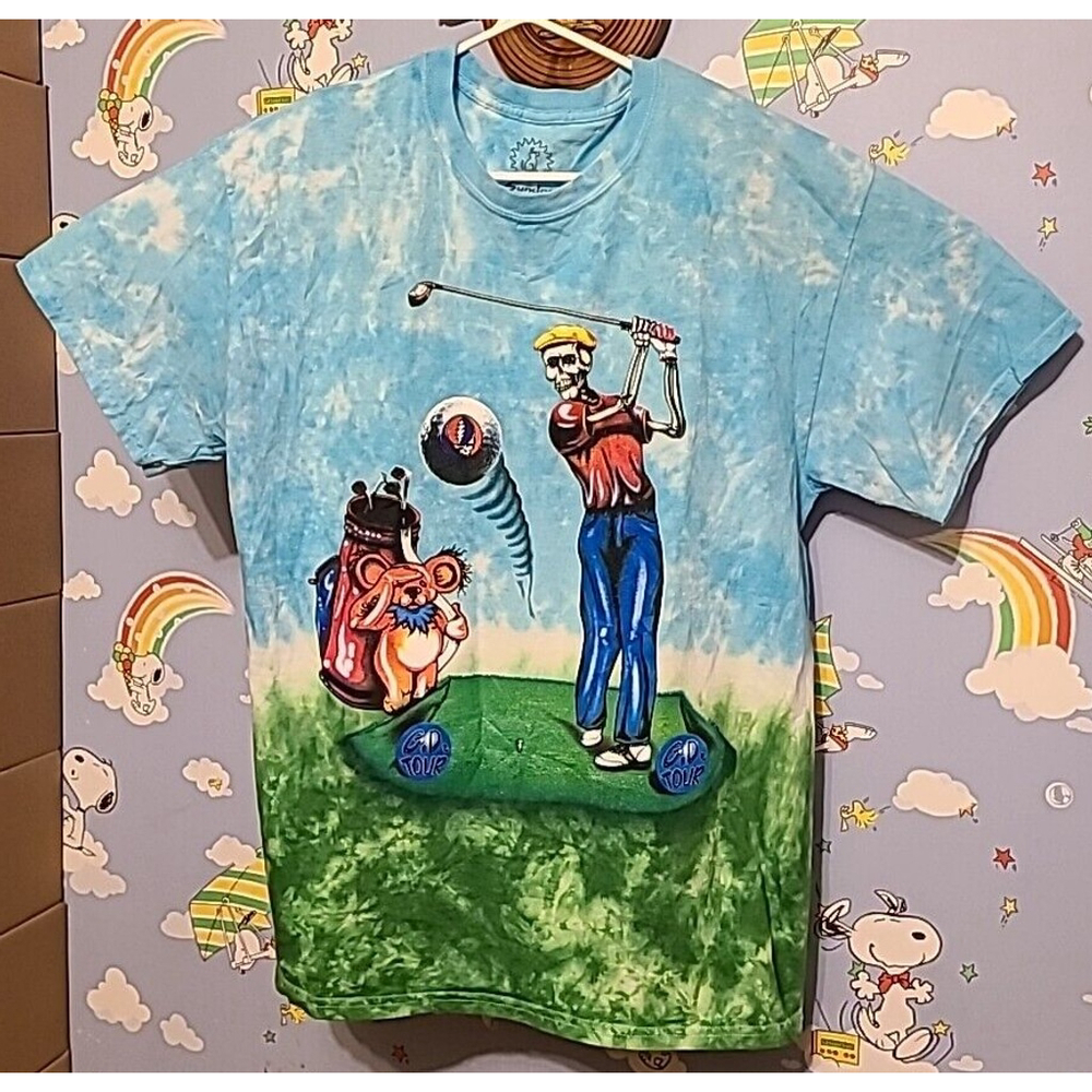 Grateful Dead Shirt Berta Skeleton Golf Washington DC G.D. Tour Bear Size Large